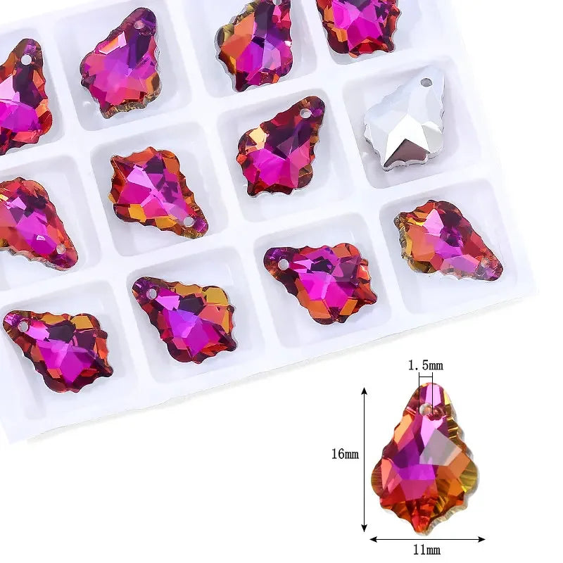 Crystal Multi -shape Pendants Single Hole Charms Glass Beads for DIY Jewelry Making Necklace Earrings Jewelry Craft Production Qme 2-12pcs