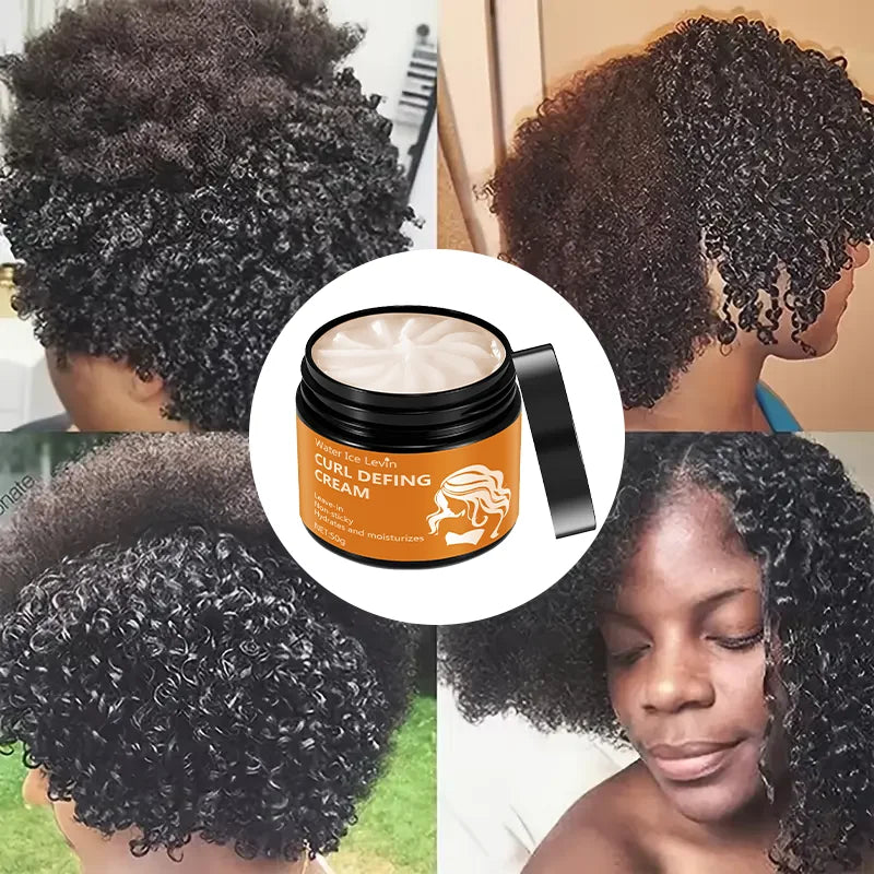 50g Black Castor Oil Curl Styling Cream - Moisturizing Hair Styling Cream Suitable for Normal Hair, Men and Women, with an Easy-To-Use and Portable Plant-Based Formula Qme