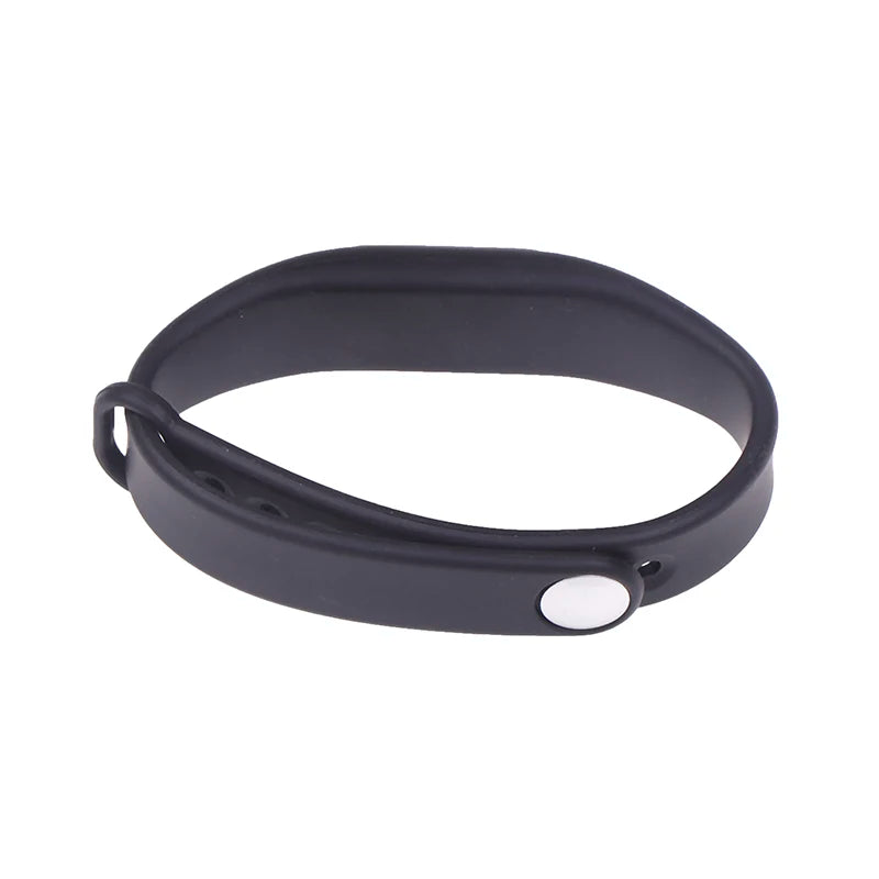 Adjustable Pure Black Silicone RFID Wristband 125KHz 13 56MHz 14443A Qme