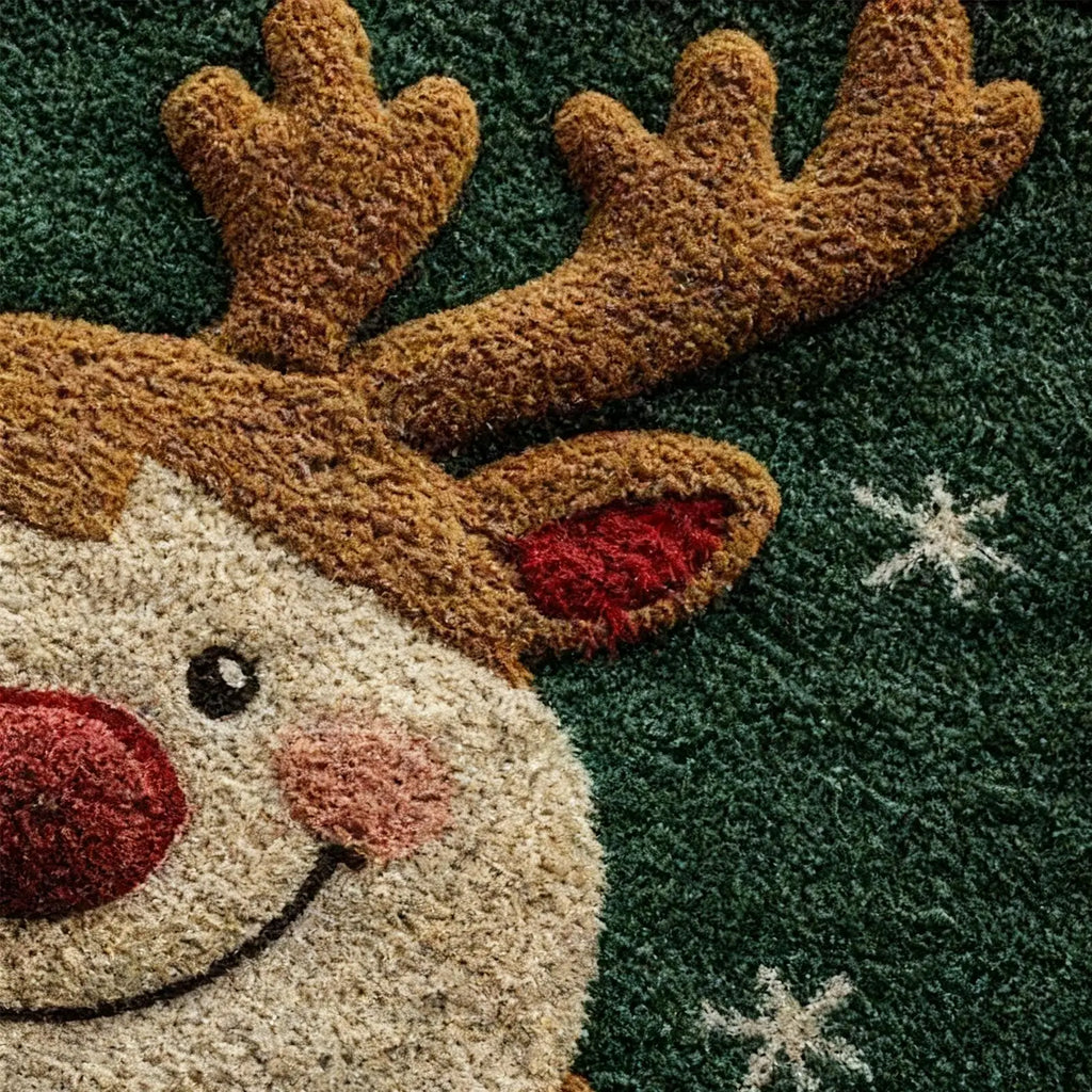 Christmas Door Mat Outdoor Non-slip Reindeer Doormat 23 6x15 Washable Qme