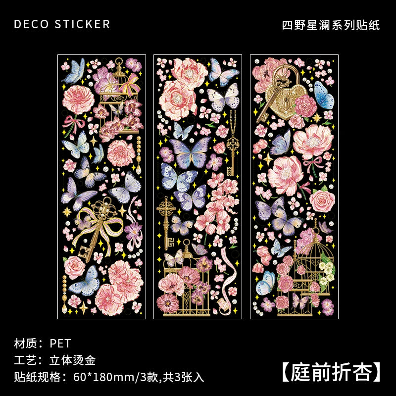 2 Sheets Chinese style Koi Flat Stickers aesthetic Journal notebook junk journal supplies Diy Scrapbooking Stationery Sticker Qme M