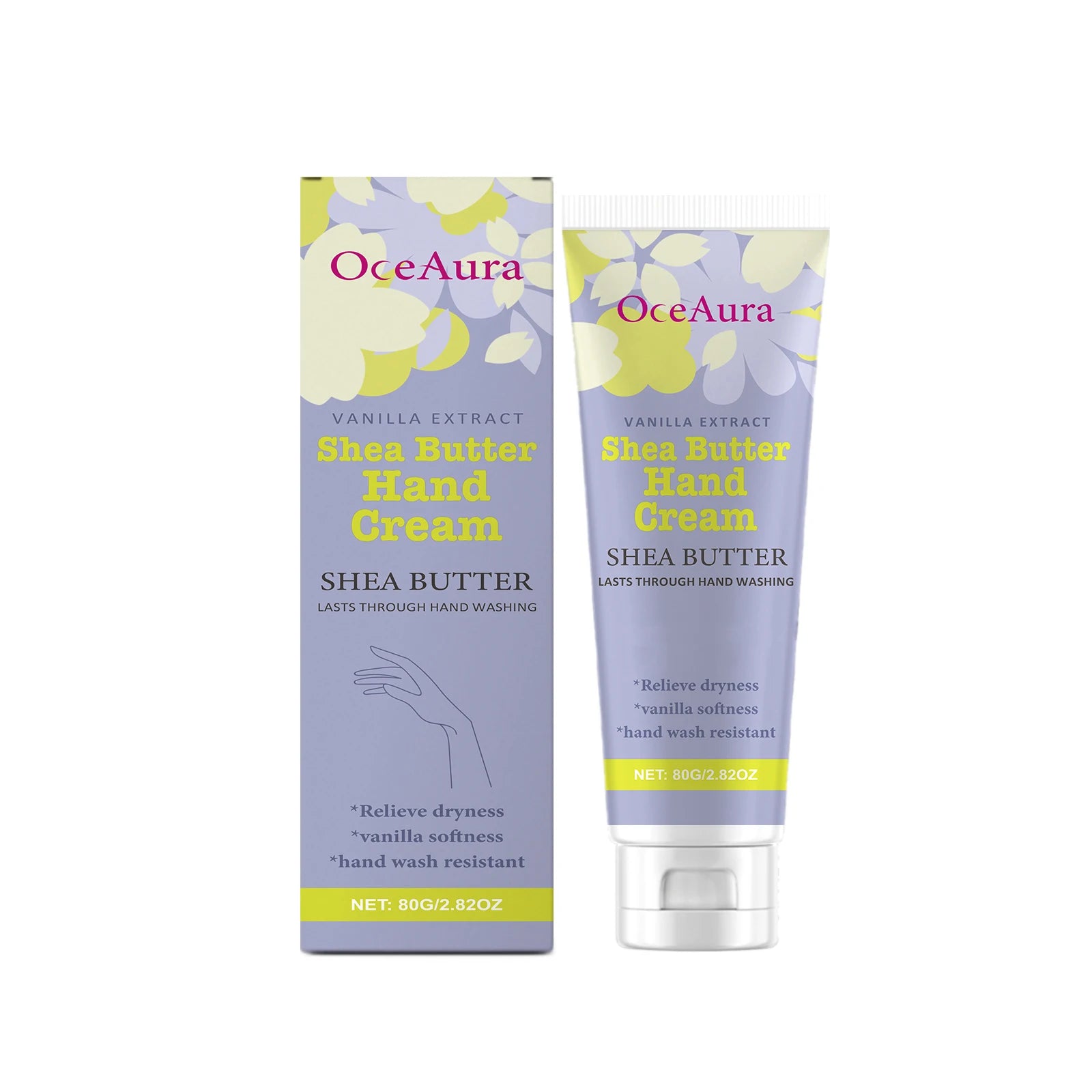 Shea Butter Hand Cream Nourishing Care Deep Hydration Anti Cracking Fast Absorbing Non-Greasy Winter Moisturizing Hand Cream Qme 80g Boxed