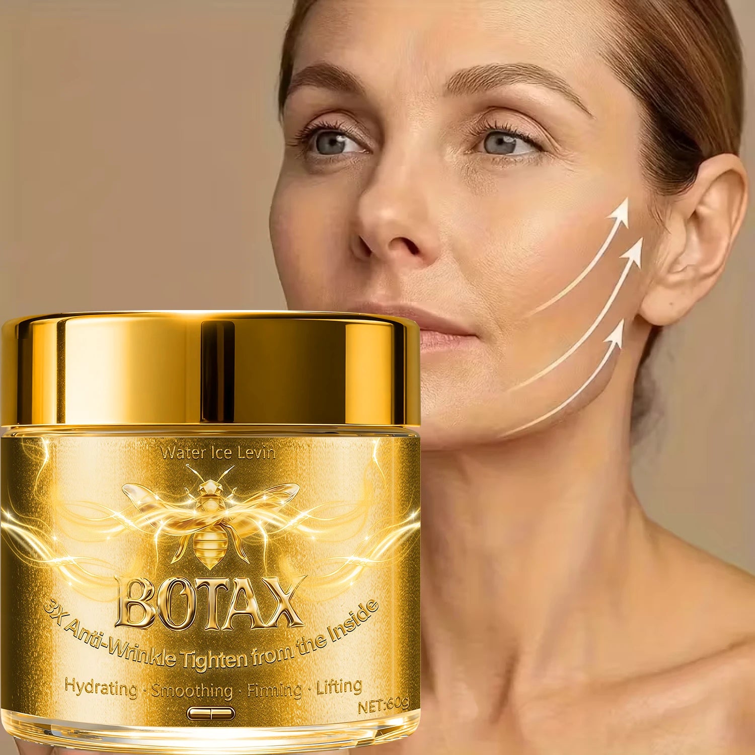 Bee Venom Anti-Aging Face Cream with Hyaluronic Acid & Retinol, Deeply Moisturizes & Firms Skin, All Skin Types. Qme