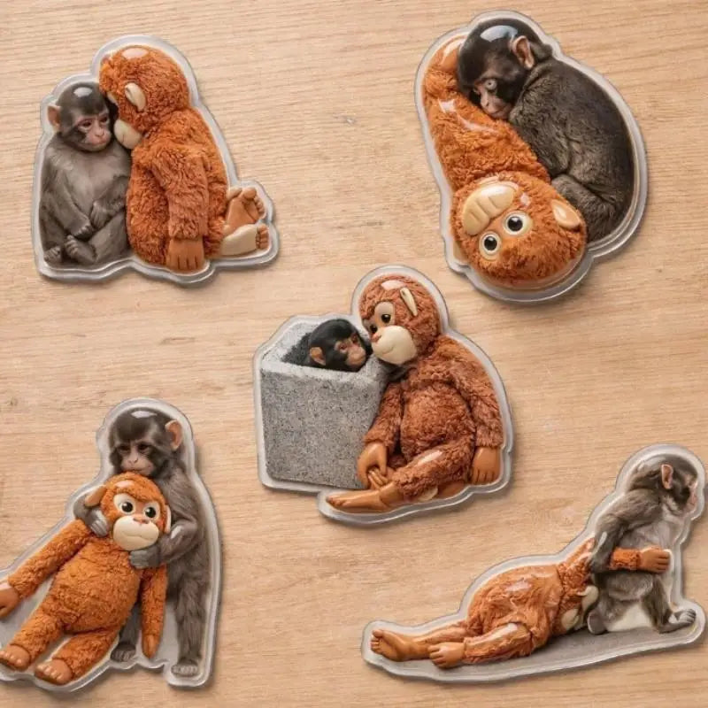 Creative Monkey Refrigerator Magnet, Magnetic Memo Message Holder, Unique Animal Home Decor Peg Qme