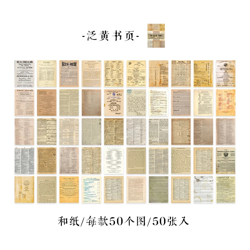 50 pcs Scrapbooking Adhesive Diy Sticker Vintage INS Stickers book for Decorative Diary Album junk journal supplies Qme A