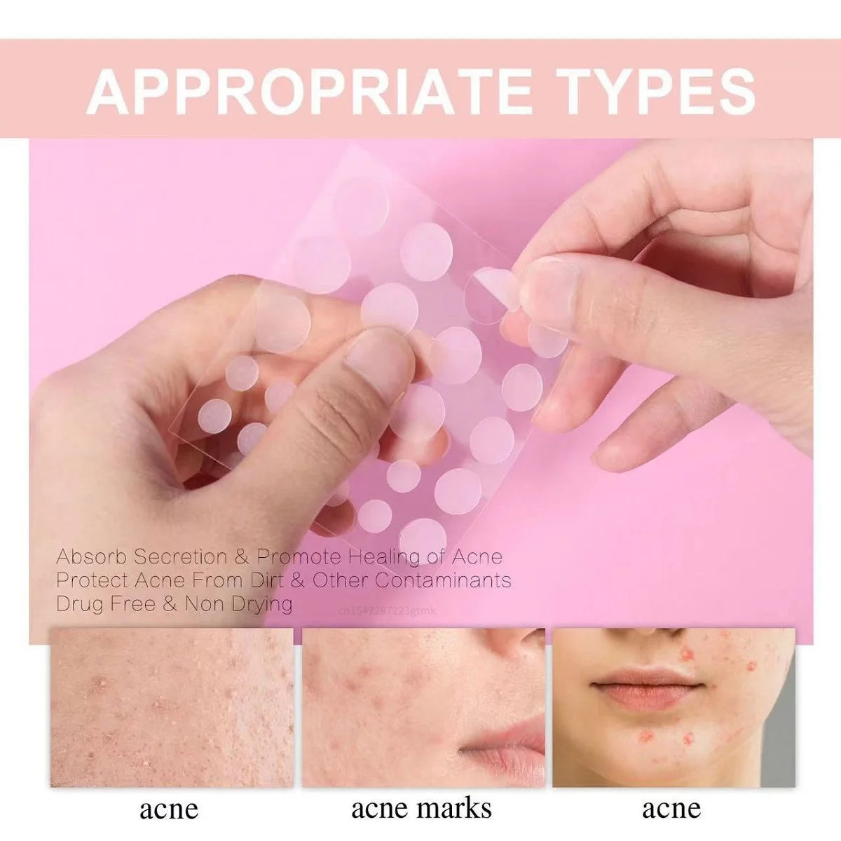 Invisible Acne Patches Removal Pimple Anti-acne Hydrocolloid Spots Qme