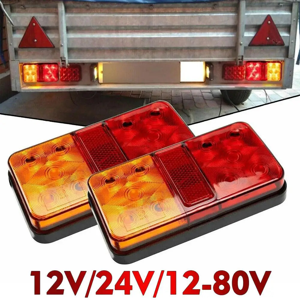 NEW 12V/24V/12-80V LED Truck Tail Lamp Taillight Turn Signal Indicator Stop Lamp Rear Brake Light For Car Truck Trailer Qme