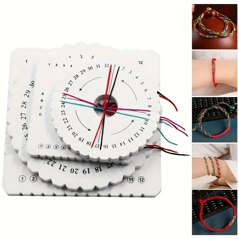 Beading & Braiding Disc Set - Round & Square Shapes For Diy Jewelry Making, Bracelets, And Crafts - Durable Handcraft Tools Qme