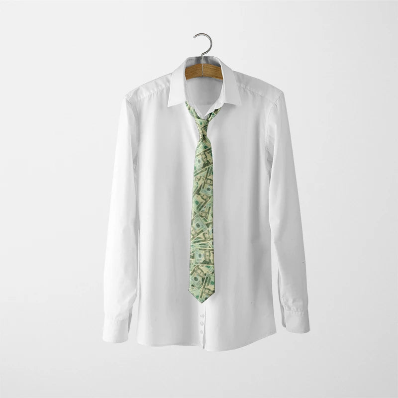 Interesting dollar pattern printing 8 cm wide tie fashion business shirt tie Pascual men's tie tie birthday gift Qme