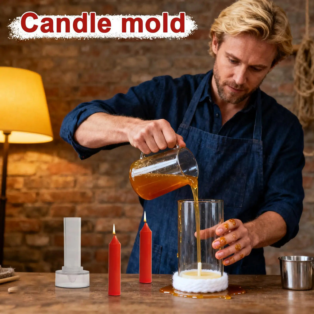 Candle Stick Mold Reusable Pillar Christmas Molds Non-stick Casting Qme