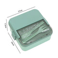 Square Compartment Sealed Lunch Box Microwave Safe Single Layer Qme green 6.5 inch