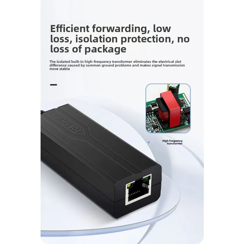 1PCS Gigabit PoE Splitter 48V to 5V2.4A DC/USB Type-C Standard Power Supply Module Qme