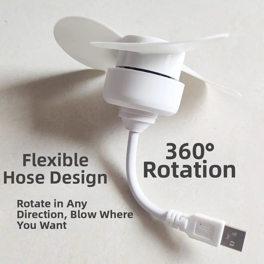 Portable USB Fan For Bedroom Fan Compact Desk White USB Portable Fan Powerful Motor Modern Design Lamp Function Qme Default Title