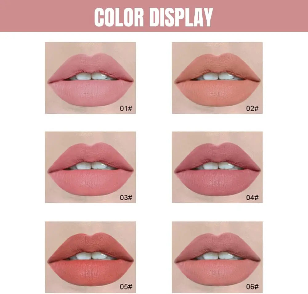 6 Colors Matte Lipstick Lipsticks Mini Waterprooflong Lasting Velvet Qme