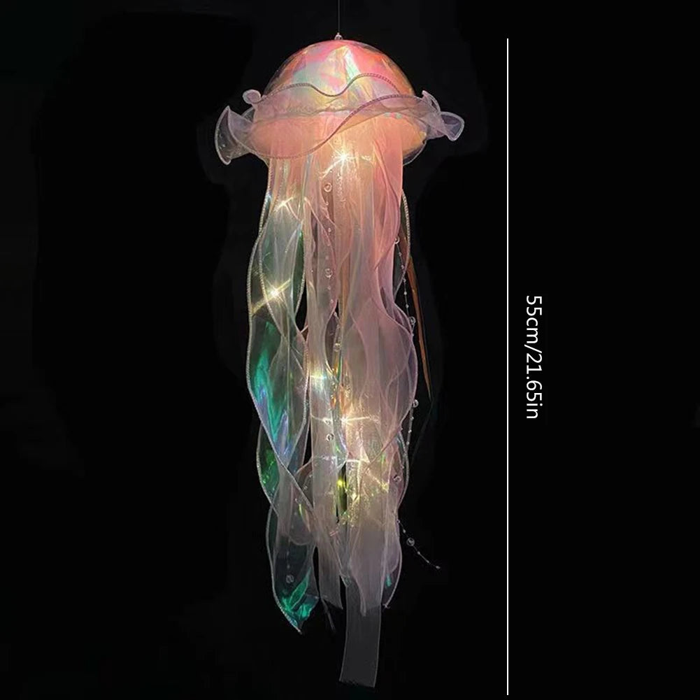 1/5PCS Jellyfish Bedroom Night Light Lamp Hanging Atmosphere Decoration Lamp with Ribbon Bead for Girl Bedroom Home Decoration Qme