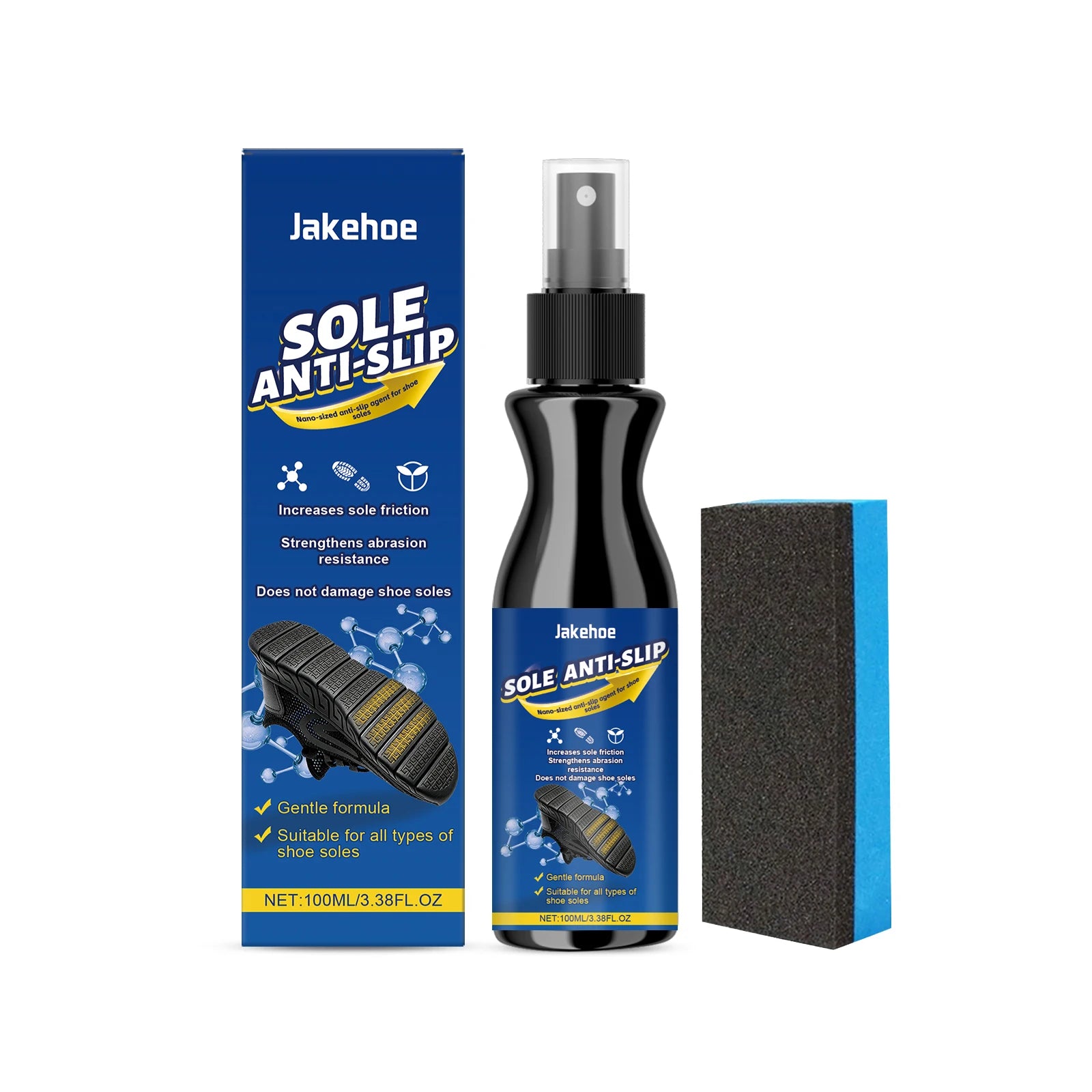 Sole Anti Slip Spray Increasing Sole Friction Strengthen Abrasion Resistance Not Damage Shoes Waterproof Shoe Anti-Skid Agent Qme 100ml Boxed