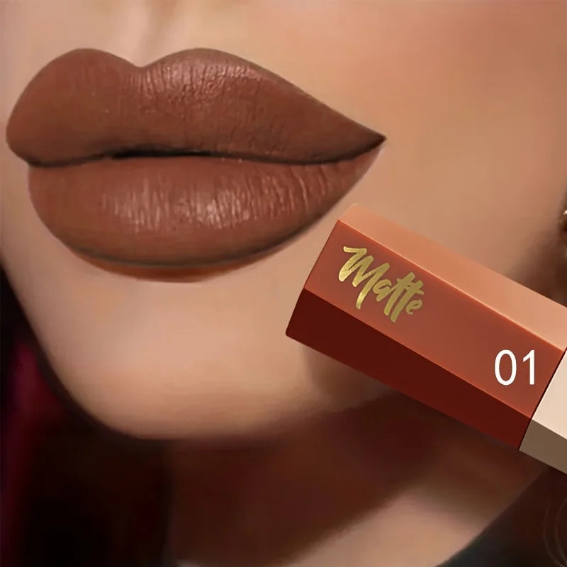 Waterproof Matte Velvet Lip Tint Long-lasting Nude Glaze Sexy Smooth Qme 01