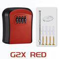 Key Lock Box 4 Digit Password ABS Security Anti-theft Durable Wall Mounted Password Key Box for Home or Office Key Safe Storage Qme G2X Red