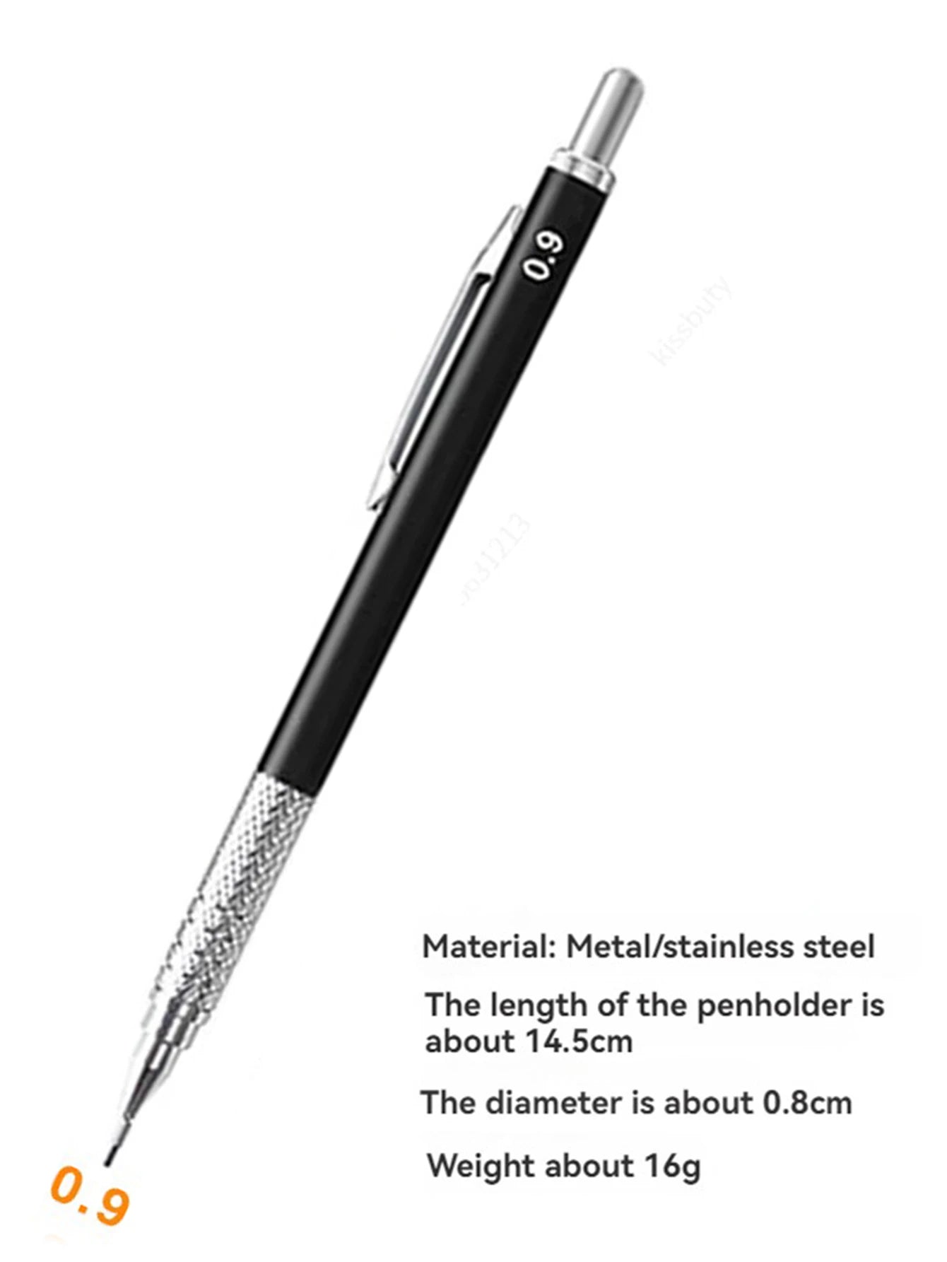 Metal Mechanical Pencil Large capacity Lead And Refills Set 0.3, 0.5, 0.7, 0.9 2.0 Mechanical Pencils for Drawing Sketching Qme 0.9mm pen