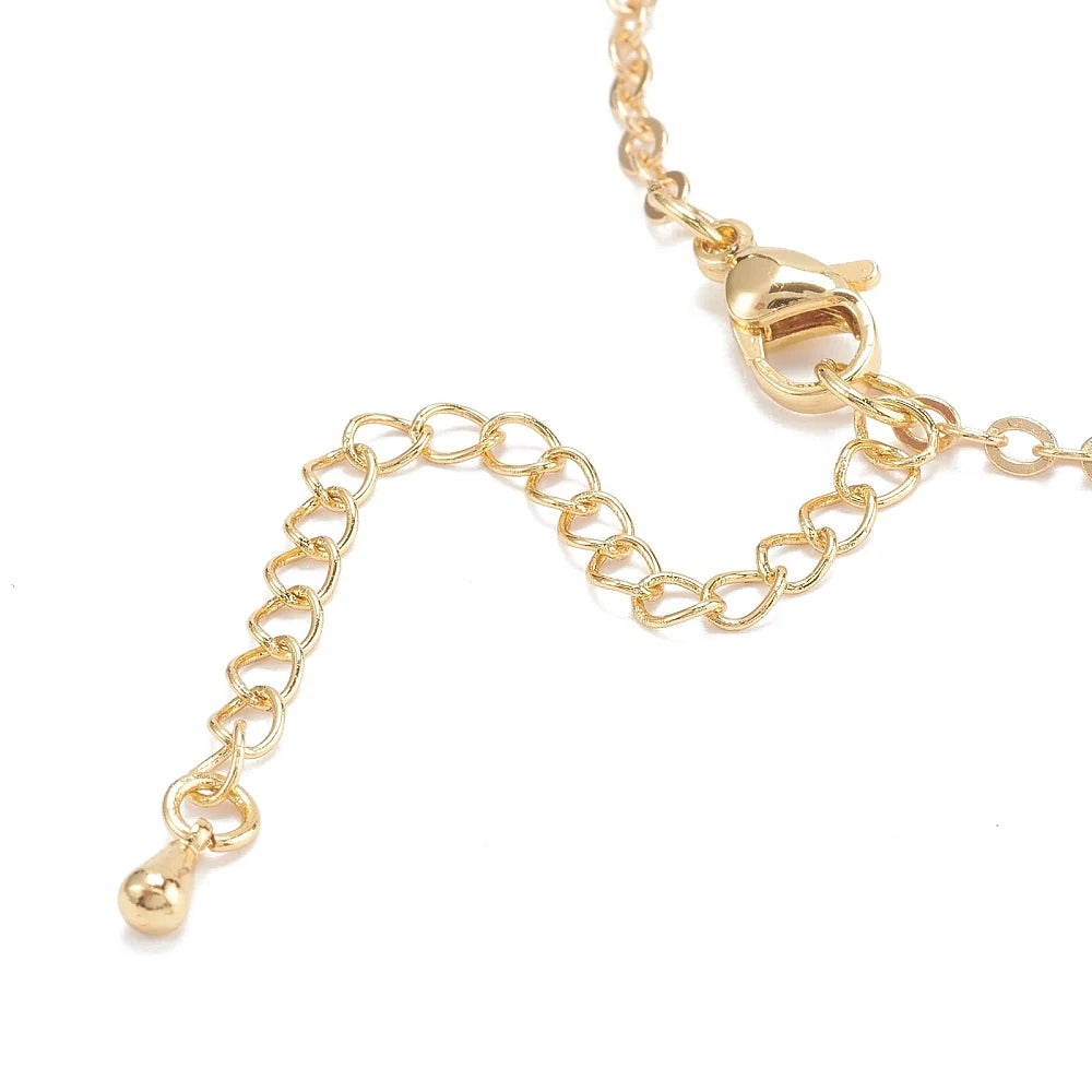 PandaHall 25PCS Brass Cable Chain Bracelet Makings with Jump Rings & Lobster Clasps, Gold 6-3/8 inch(16.3cm) for DIY Jewelry Qme