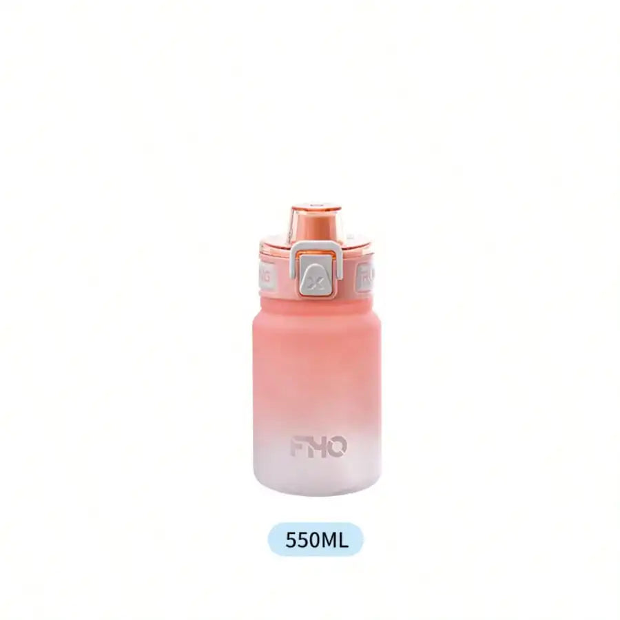 Outdoor Sports Portable Gradient Frosted Plastic Space Cup Straw Qme Pink 550ml 500-1000ml
