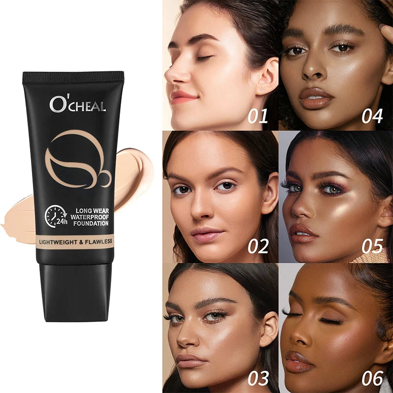 6-color Liquid Foundation Waterproof Sweat Proof Durable Fixation Qme