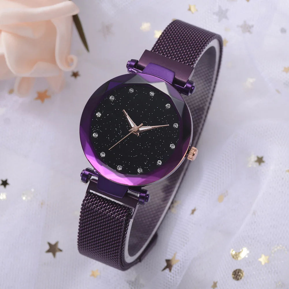Luxury Women Watches Ladies Magnetic Starry Sky Watch Women Fashion Diamond Quartz Wristwatches reloj mujer zegarek damski Qme