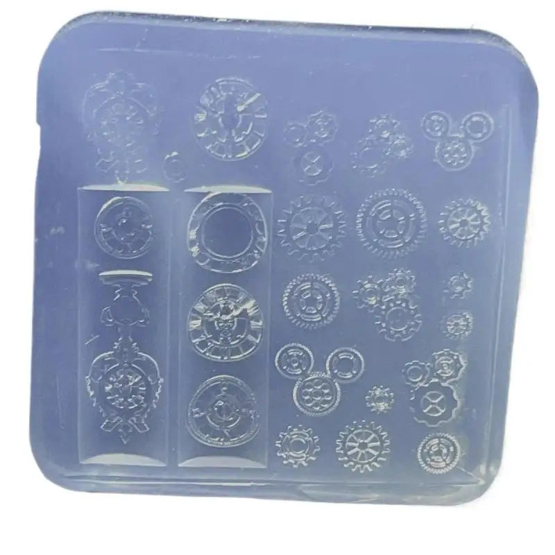 Exquisite Clock Gears 3D Silicone Nails Mold Manicure Design Tools Qme