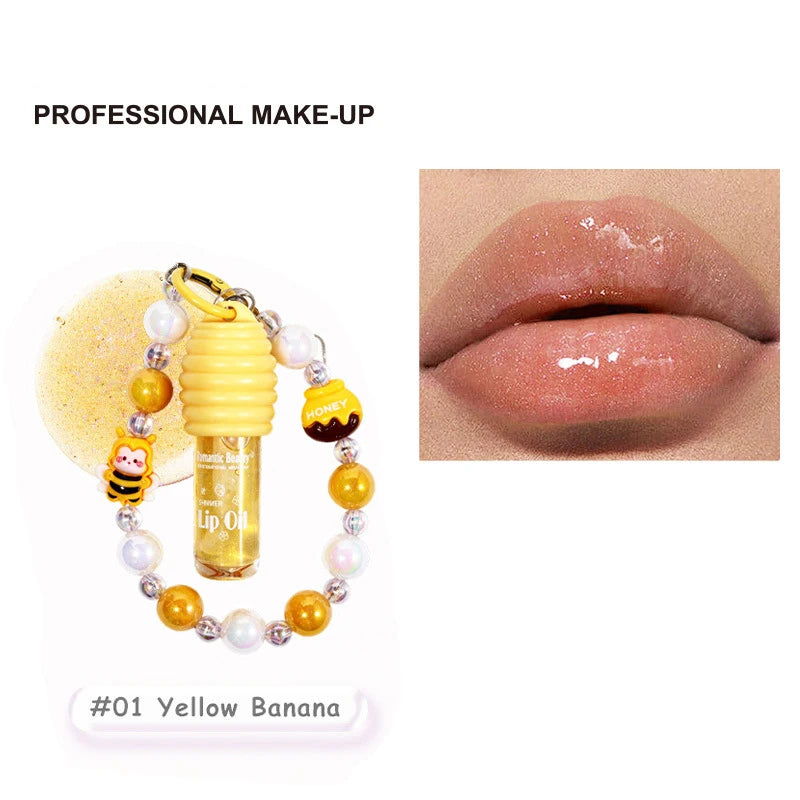 4-colors Cute Bracelet Lip Balm Long-last Moisturizing Oil Reducing Qme 01Yellow