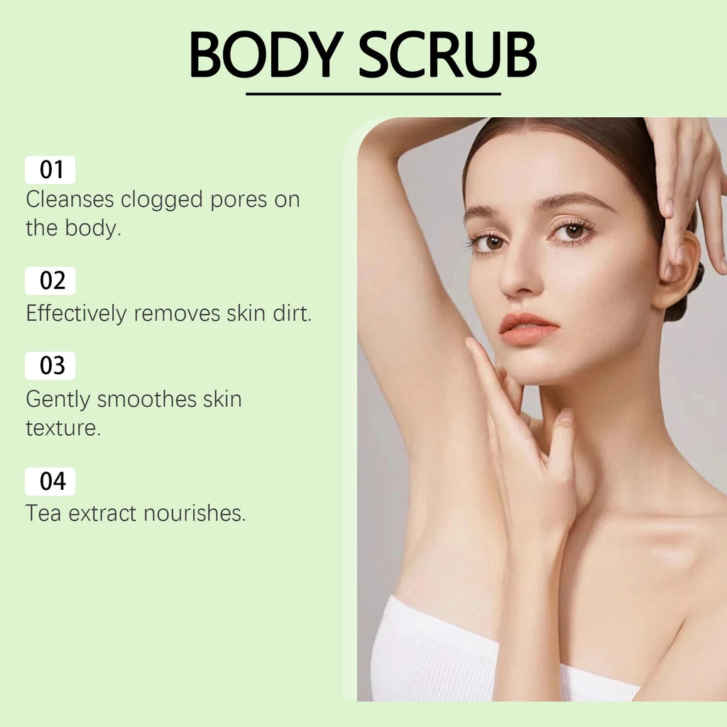 Matcha Body Scrub Gentle Exfoliating Cleansing Pores Effectively Removes Dirt Smooth Skin Nourishing Skin Scrub Nourishing Care Qme