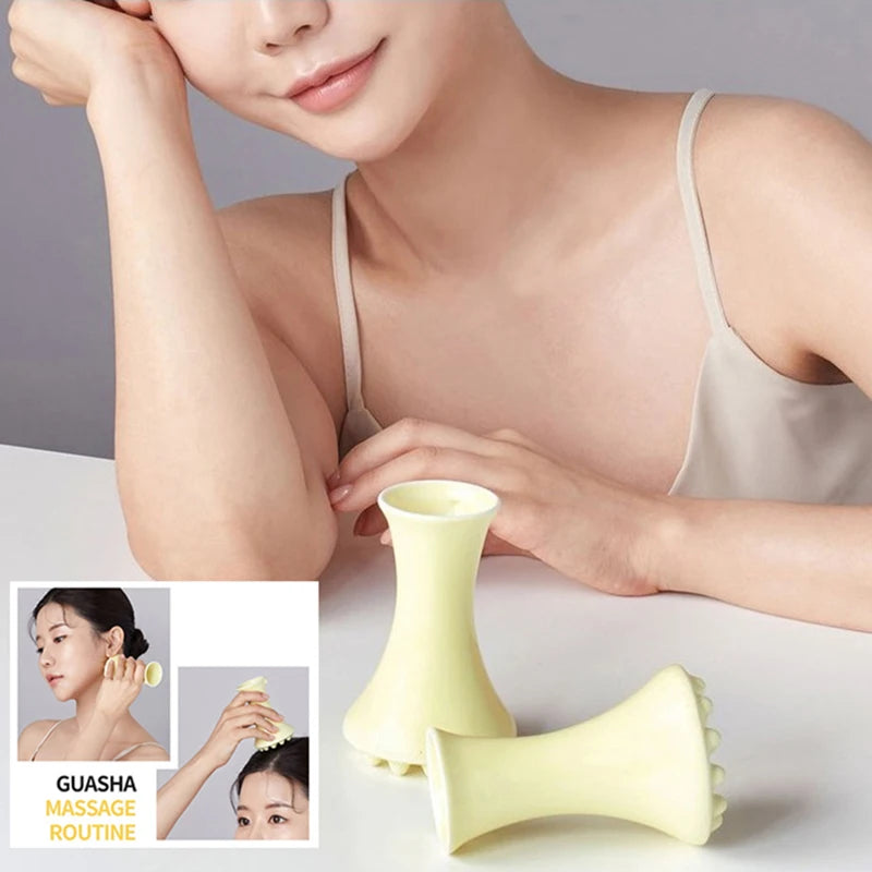 Yellow Ceramic Gua Sha Face Body Massage Tool Guasha Board Relief Qme