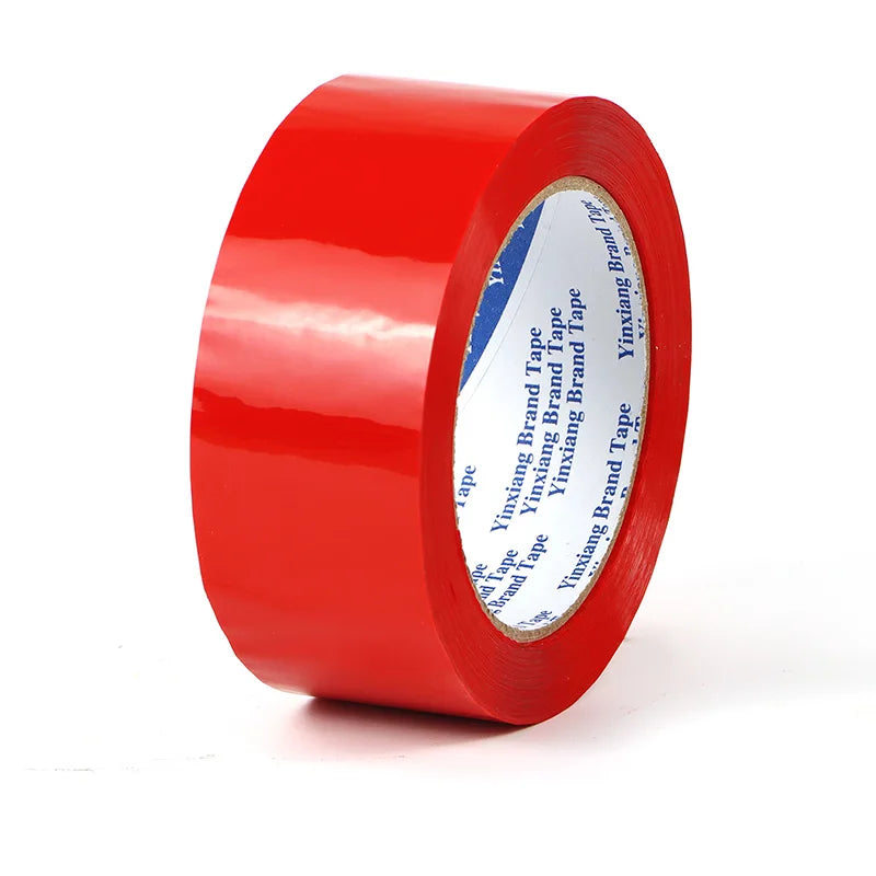 Colorful Wear-Resistant Single-Sided Adhesive Shipping Tape for Warehouse Parcel Packaging Qme Red 90M 6PCS|44mm