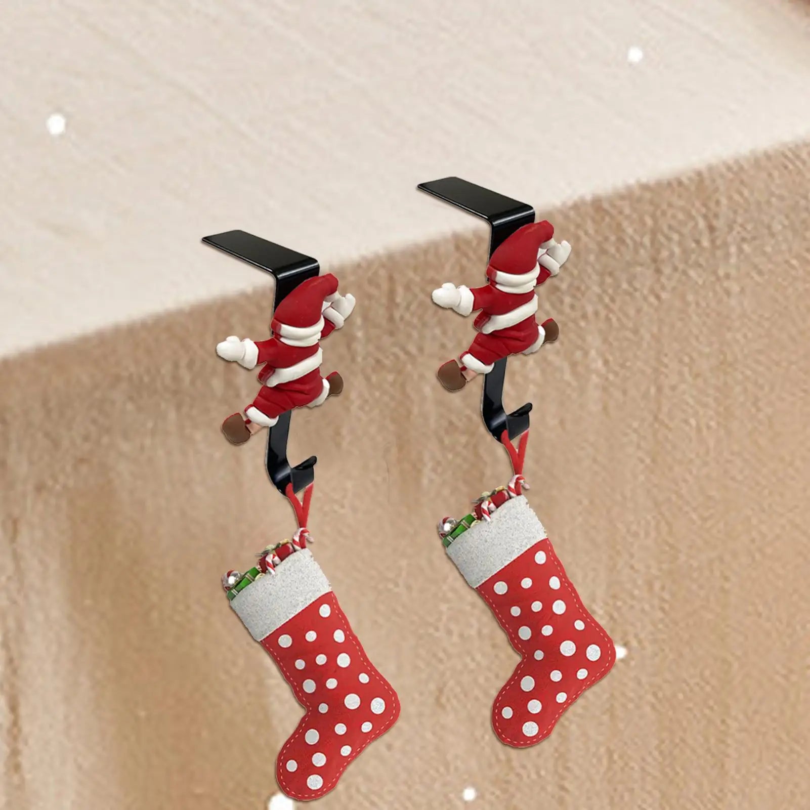 Christmas Stocking Holders Mantle No Drilling Hooks Garland Wreaths Qme