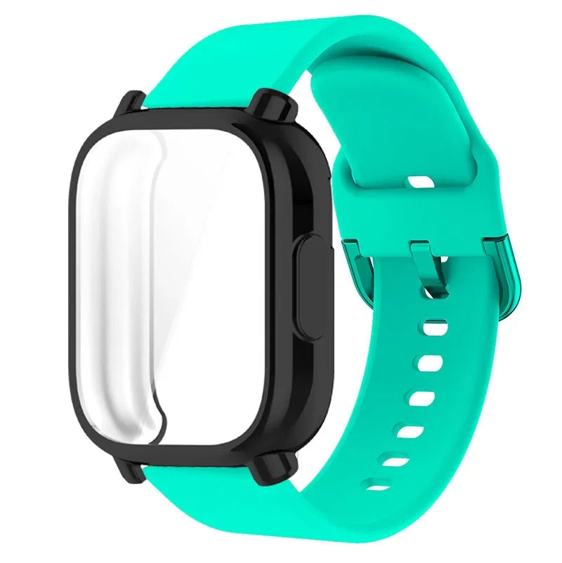 Protector Case+Silicone Strap For Xiaomi Redmi Watch 5 active/5 Lite Full Cover Screen TPU Soft Shell and Breathable Sport Band Qme