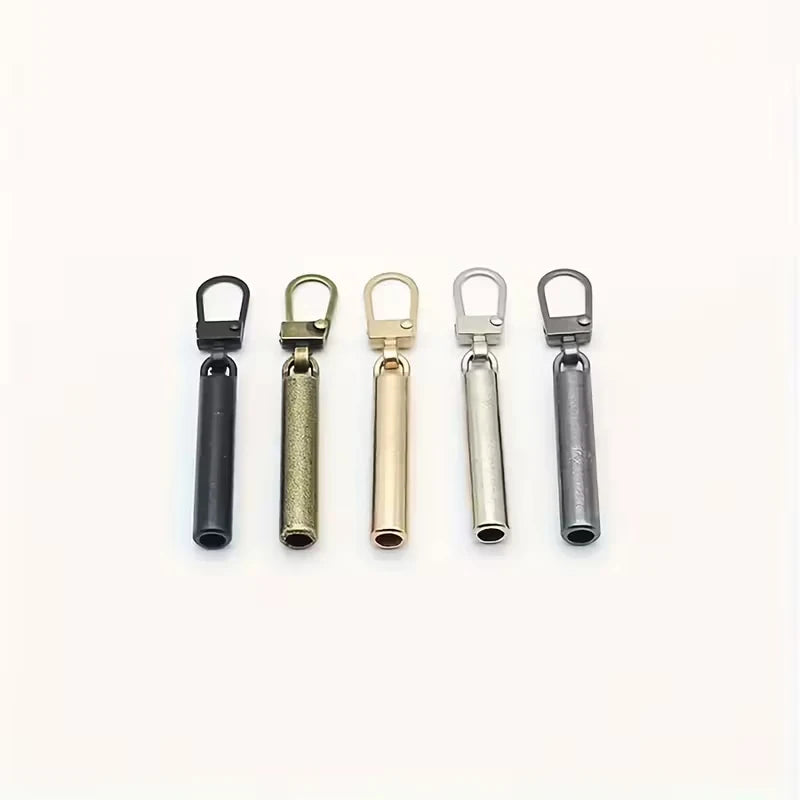 5-Piece Elegant Removable Cylinder Metal Zipper Zipper - Alloy, Black, Gold and Silver Zipper, Sewing Tools, Hand Accessories Qme 5pcs