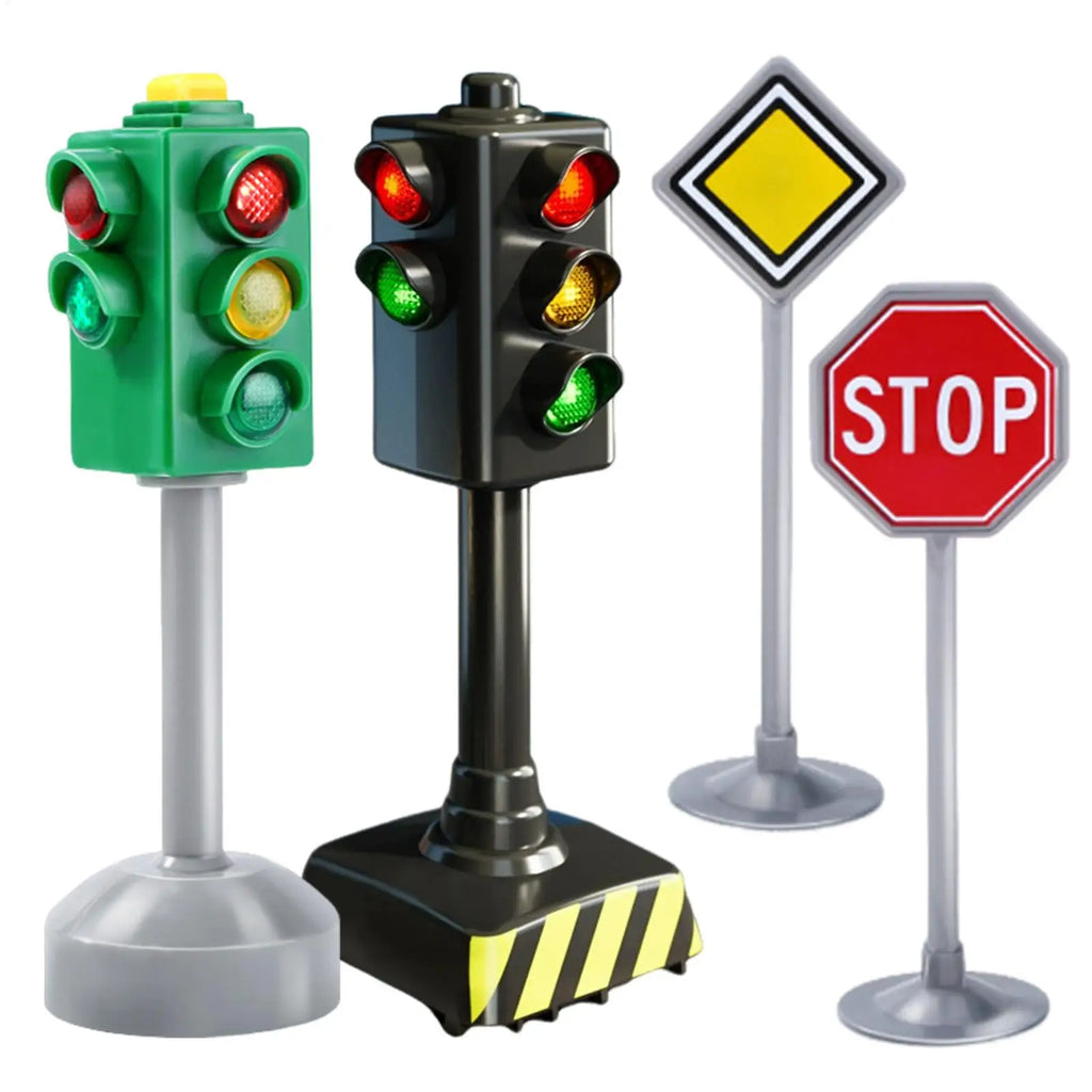 Traffic Light Toys for Kids Small Traffic Light Signs with Lights and Sounds Stop Light Model Safety Traffic Indicator Qme