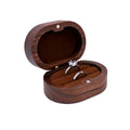 Hot Sale Solid Wood Jewelry Organizer (Black Walnut) - Jewelry Display for Earrings Couples Rings Jewelry Case Valentine Gift Qme Oval Brown Double