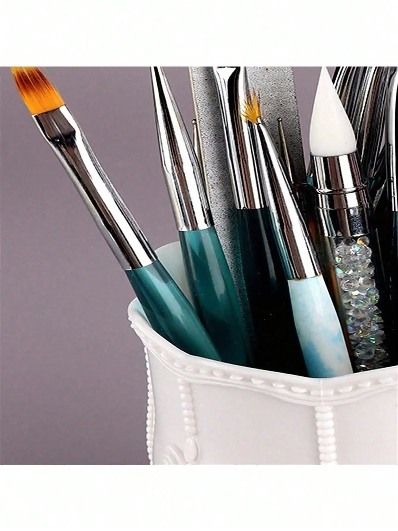Art Storage Box Plastic Makeup Brush Cleaner Pen Holder Lipstick Qme