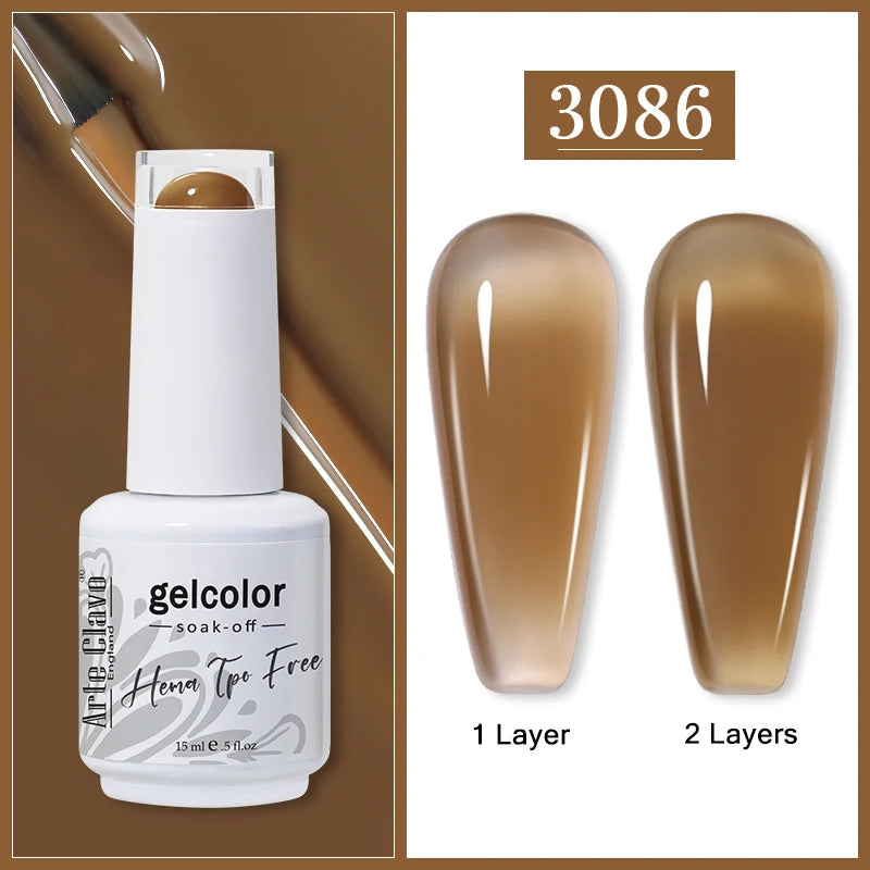 Arte Clavo Jelly Transparent Gel Nail Polish Summer Nude Pink Semi Qme 3086