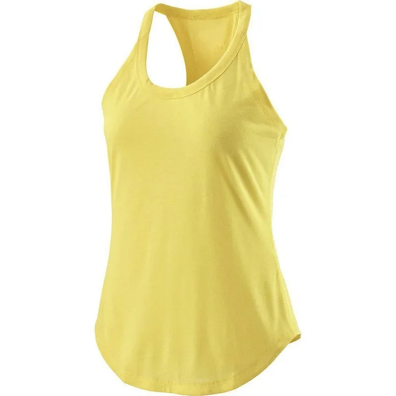 Sleeveless Racerback Yoga Tank Top,Women's Quick Dry Running Training Sports Vest Middle-aged Casual Sleeveless T-shirt Qme