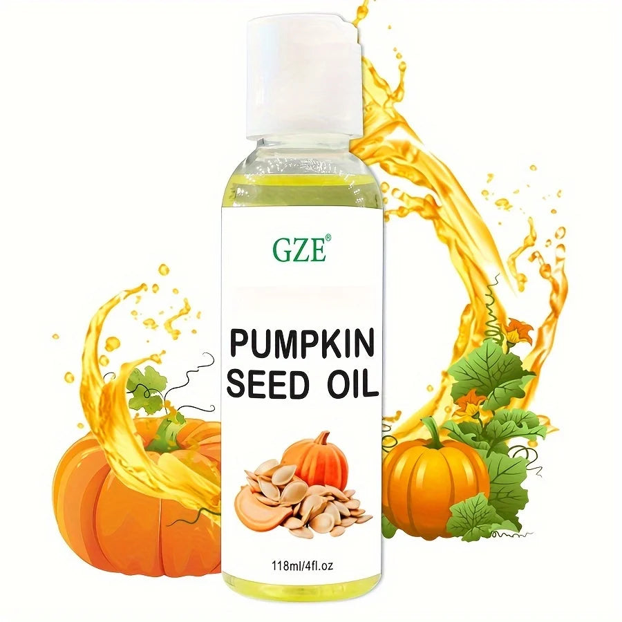 GZE Pumpkin Seed Carrier Oil Organic Pure Natural Cold Pressed Unrefined Oil for Skin, Hair, Body Qme