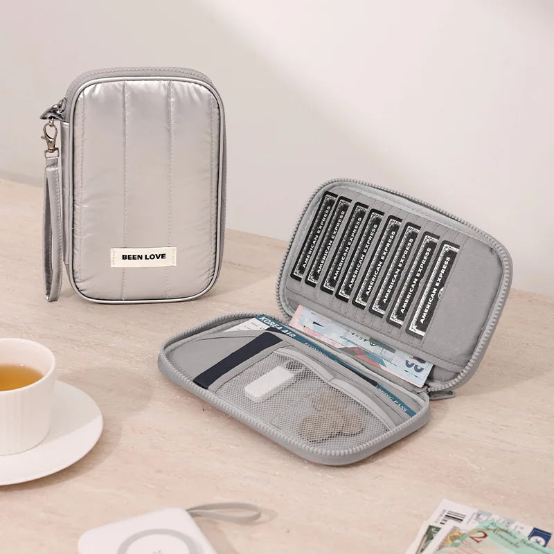 Beilian anti-theft brush ID bag, overseas travel storage bag, multi-card passport bag, wholesale boarding portable card bag. Qme