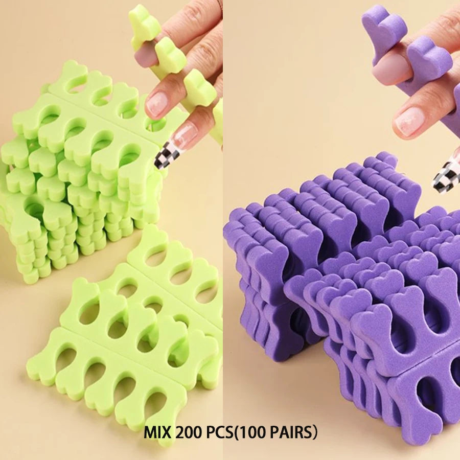 100 Nail Art Toe Separators Fingers Foots Sponge Soft UV Gel Polish Qme 02 200PCS