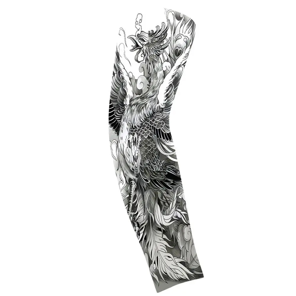 Flower Arm Pattern Flower Arm Tattoo Sleeve Breathable Thin Men Sunscreen Sleeve UV Protection Long-sleeved Ice Silk Arm Sleeve Qme style 8