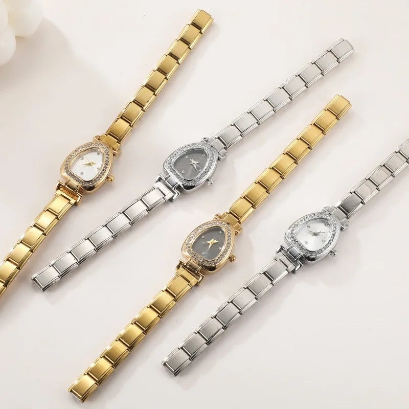1PC Y2K Colorful Digit Dial High Quality Women Stainless Steel Butterfly Shape Watch Bracelet Bangle For Friend DIY Jewelry Gift Qme