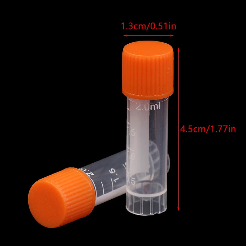 Plastic Test Tubes Vials Sample Container PP Cryotube Freezing Powder Qme