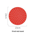 Food Grade Silicone Air Fryer Liner Non-stick Baking Mat Reusable Qme 9 red round