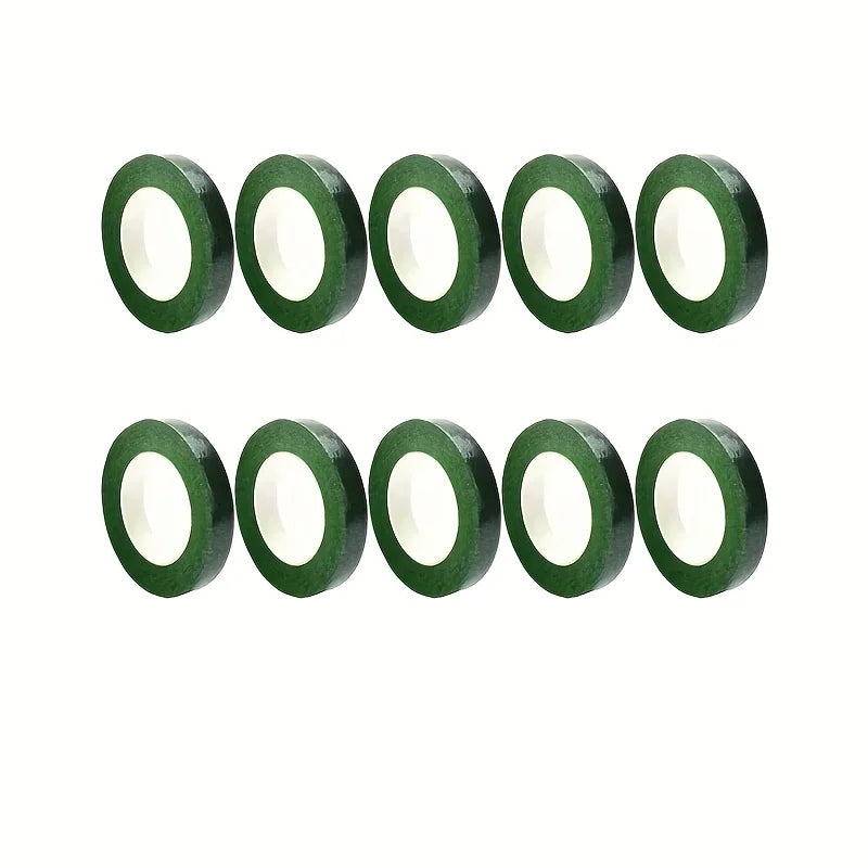 1/10Rolls Green Bouquet Floral Tapes Self-adhesive Stamen Wrapping Paper Tape DIY Flowers Decor for Florist Wedding Party Props Qme 10pcs