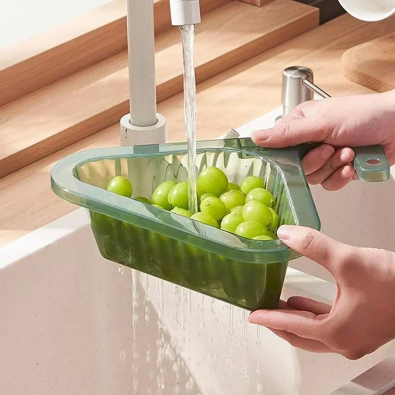 Kitchen Sink Drain Basket Stainless Steel Triangle Food Vegetables Peel Egg Filter Storage Organizer Kitchen Shelf Rack Drainier Qme 2
