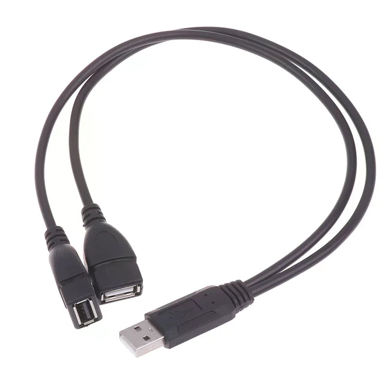 USB Cable Splitter Phone Charger Power Adapter Cord 2 Ports 1 Male Qme